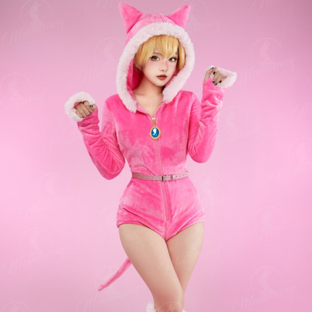 Peach Plush Bodysuit Halloween Costume